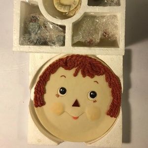 Vintage, 1997, Raggedy Ann & Andy Miniature Resin Tea Set, Popular Import 10 pcs